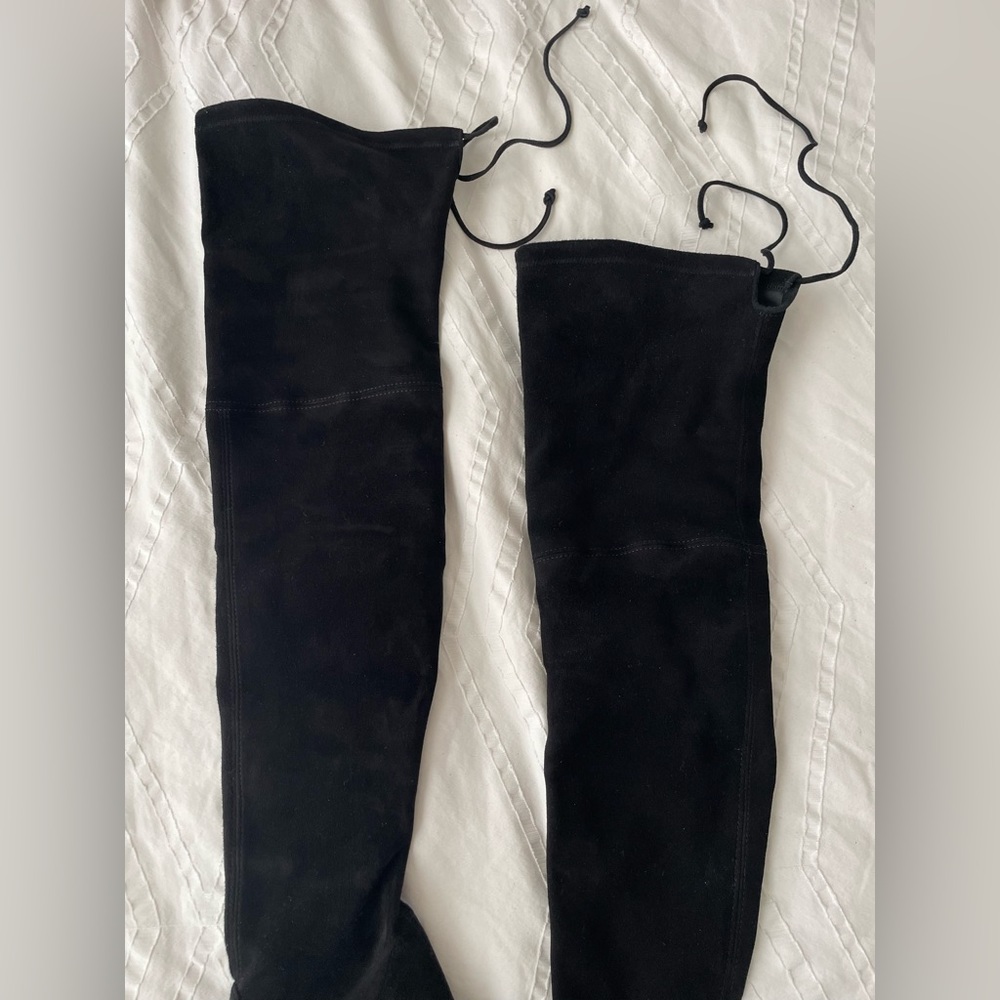 Stuart Weitzman Tieland Over The Knee OTK Boot - Black Suede - 8.5 US - Picture 7 of 16